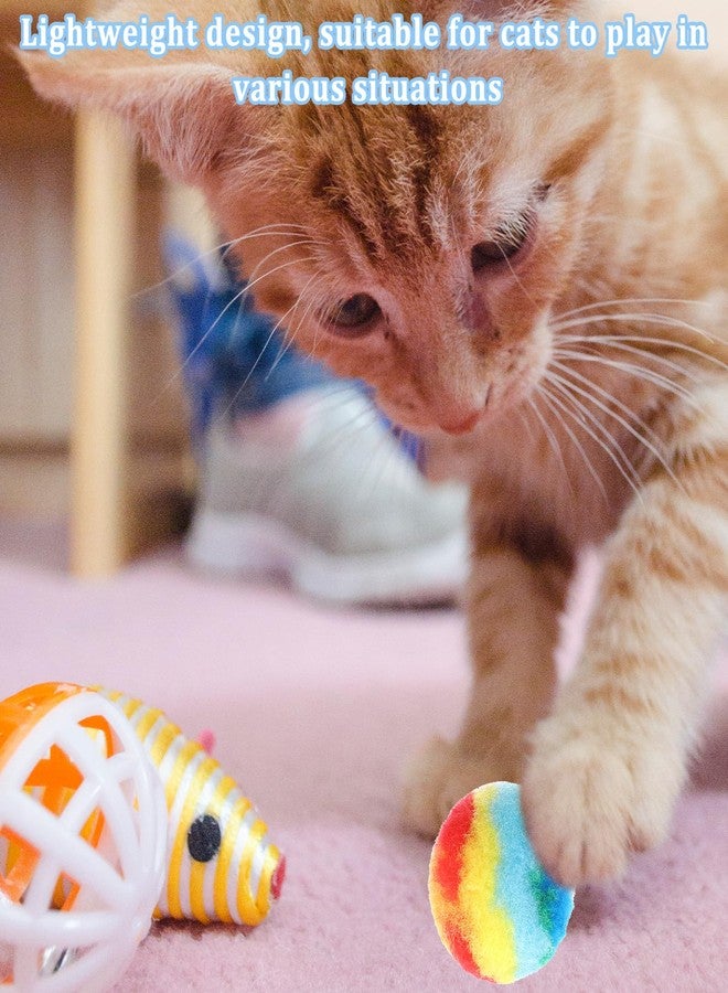 Eldraqth 20 Pcs Soft Plush Cat Ball, 1.2 in Colorful Cat Pom Pom Ball Toys Rainbow Cats Toy Balls Fuzzy Kitty Balls Kitten Puff Interactive Training for Cats Kitten Pet Playing Exercising - Image 3